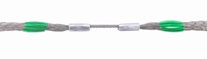 Perforuota mova kabeliui ACSR, darbo diapazonas 29–38 mm, BL 130 kN, medžiaga: nerūdijantis plienas, spalva žalia, lanksti