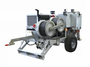 Hydraulic puller 70 kN capacity for single rope pulling on overhead stringing operations as well as underground cabling
